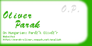 oliver parak business card